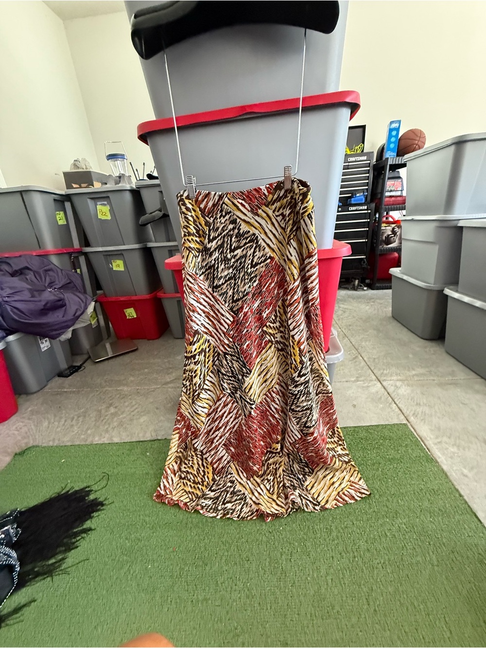 Women’s Multicolor Patterned Maxi Skirt - Red, Yellow, Black p59